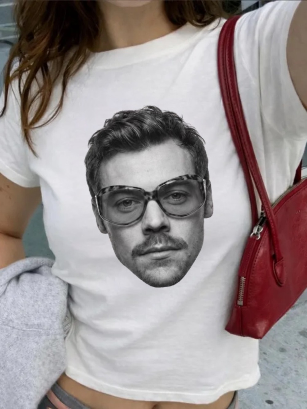 Harry Styles Mustache Sunglasses Black And White Portrait Vintage BabyTee